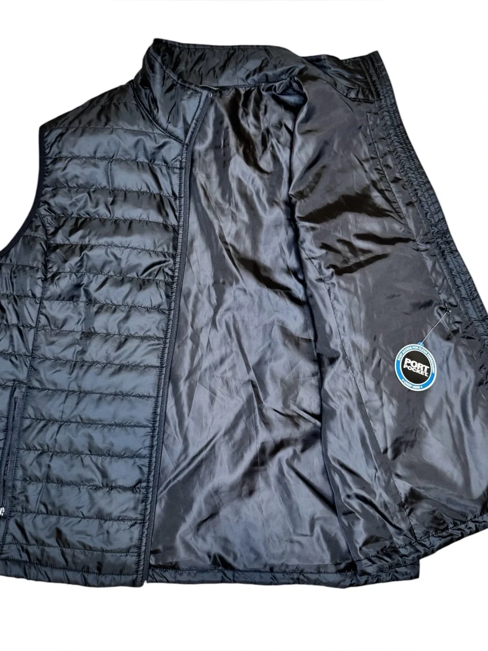 Crossland Men’s Black Packable Quilted Vest Red Embroidered Tiger Logo 3XL